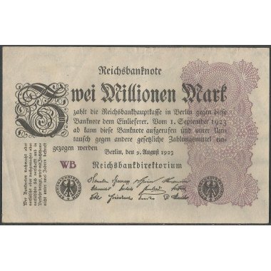 Alemania, 2.000.000 Mark 9 Ago 1923 P104