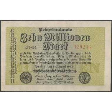 Alemania, 10.000.000 Mark 22 Ago 1923 P106a