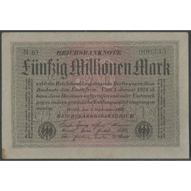 Alemania, 50.000.000 Mark 1 Sep 1923 P109a