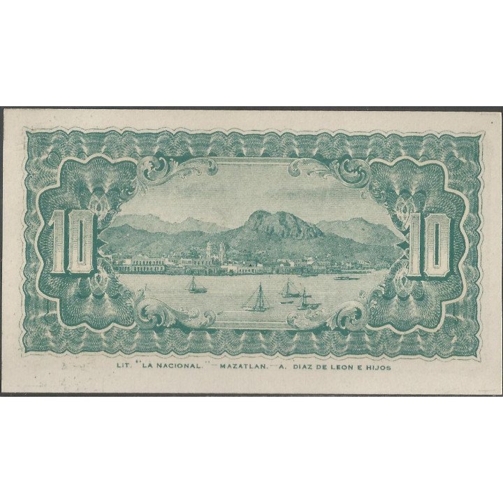 Mexico - La tesoreria de la Federacion 10 Ctvos 16 Mar 1914 Ps1058 reverso