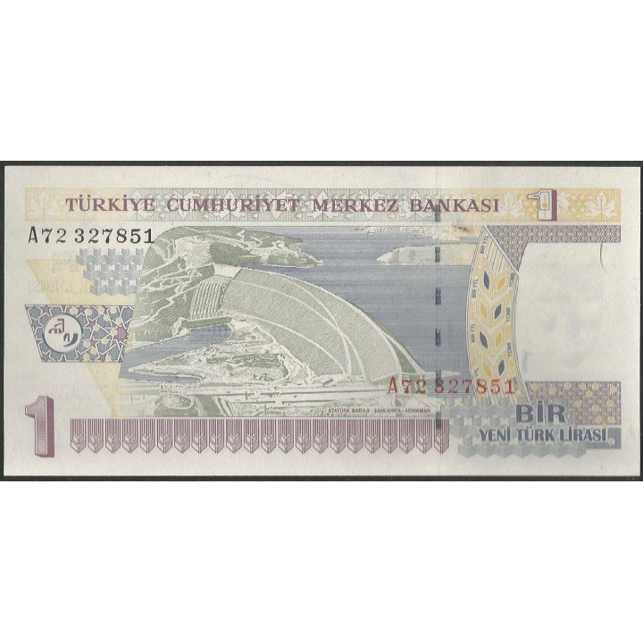 Turkya 1 Nueva Lira 2005 P216 reverso