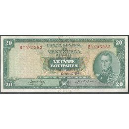 Venezuela 20 Bolivares 29 Ene 1974 B7 P46e