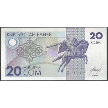 Kyrguistan,20 Som 1993 P6