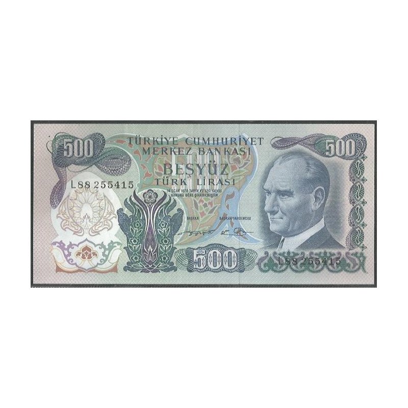 Turkya, 500 Liras L1970 (1 SEP 1971) P190d