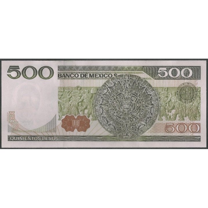 Mexico 500 Pesos 27 Ene 1981 Serie AB P75a reverso