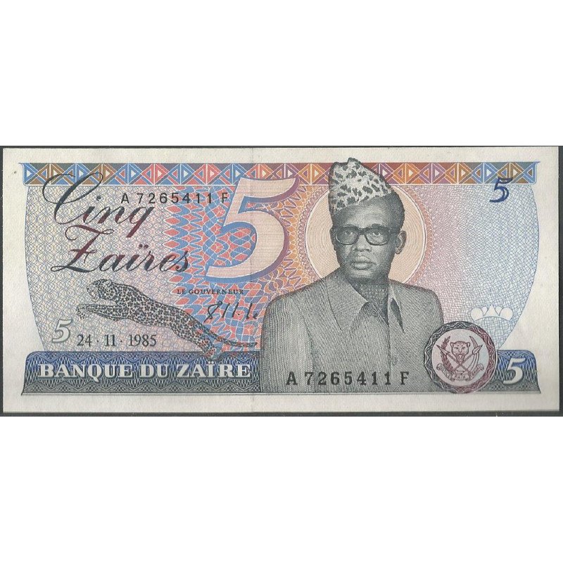 Zaire, 5 Zaires 24 Nov 1985 P26A