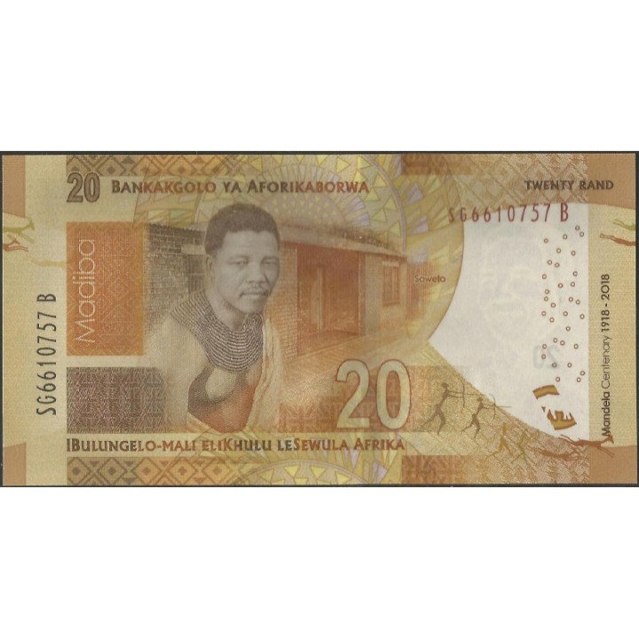 Sur Africa 20 Rand 2018 P144 reverso