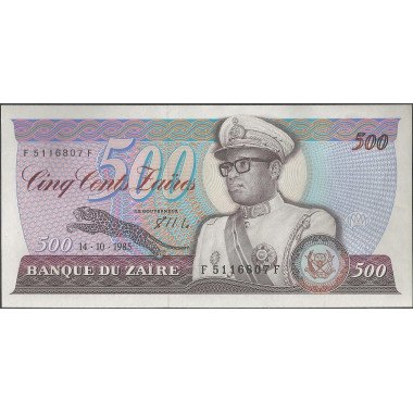 Zaire, 500 Zaires 14 Oct 1985 P30b