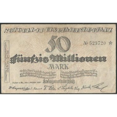 Alemania - Speyer, 20.000.000 Mark 1 Oct 1923