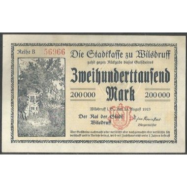 Alemania - Wilsdruff, 200.000 Mark 18 Ago 1923