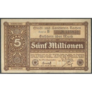 Alemania - Aachen, 5.000.000 Mark 20 Jul 1923