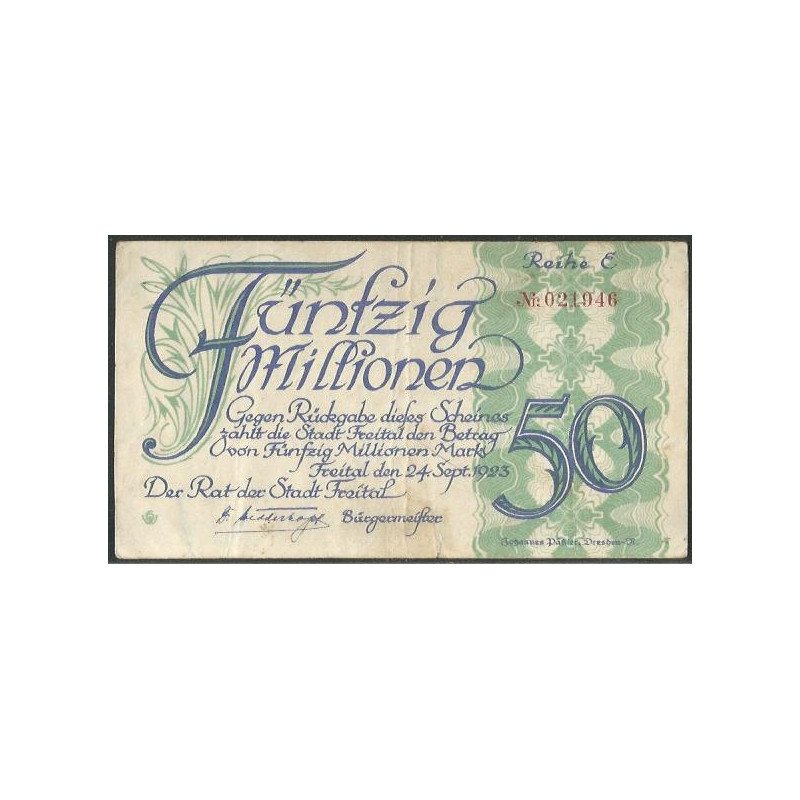 Alemania - Freital, 50.000.000 Mark 24 Sep 1923