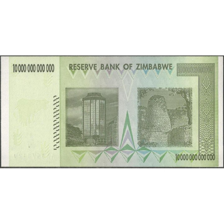 Zimbabwe 10.000.000.000.000 Dollars 2008 P88 reverso