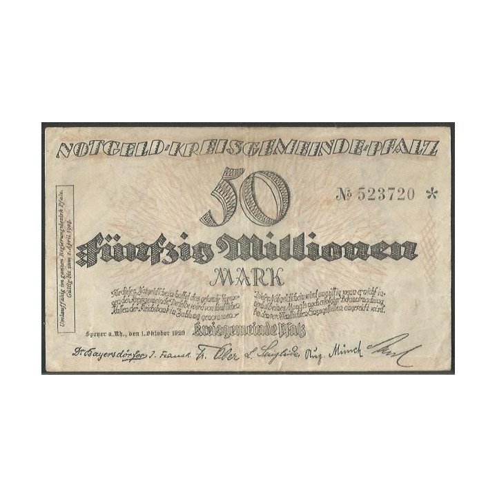 Alemania - Speyer 20.000.000 Mark 1 Oct 1923