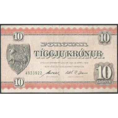 Islas Faroe, 10 Kronur ND1970-2 P15d