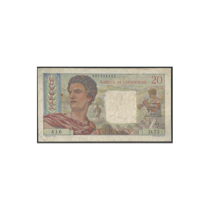 Tahiti, 20 Francs ND1954-8 P21b