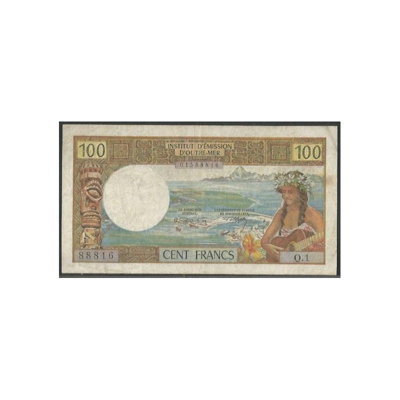 Tahiti, 100 Francs ND1969 P23