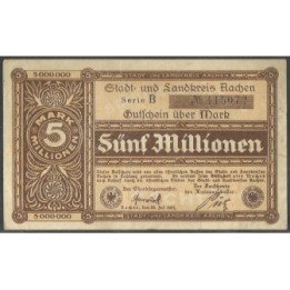 Alemania - Aachen 5.000.000 Mark 20 Jul 1923