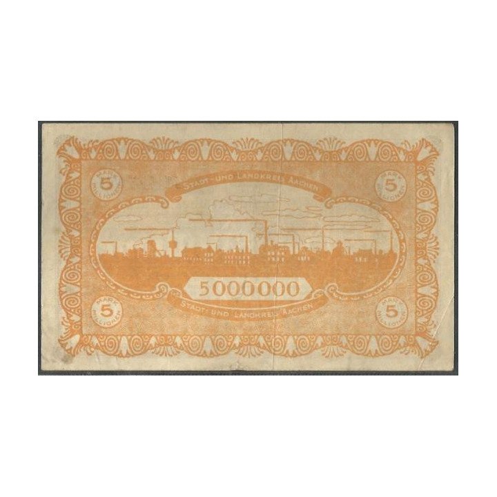 Alemania - Aachen 5.000.000 Mark 20 Jul 1923 reverso
