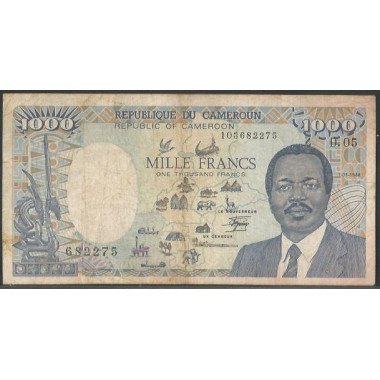 Camerun, 1.000 Francs 1 Ene 1988 P26a