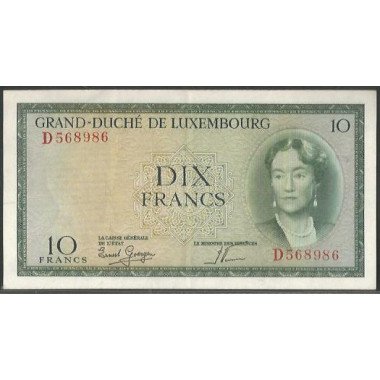 Luxemburgo, 10 Francs ND1954 P48a