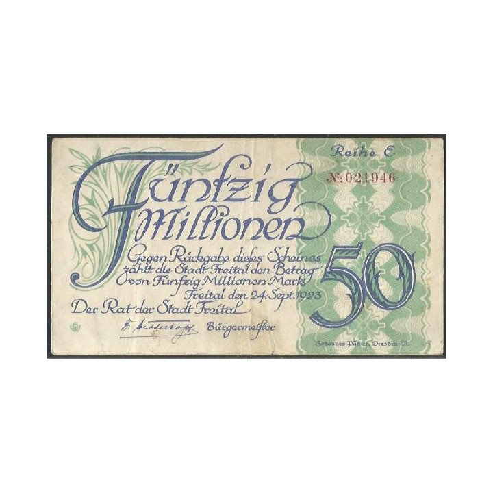 Alemania - Freital 50.000.000 Mark 24 Sep 1923