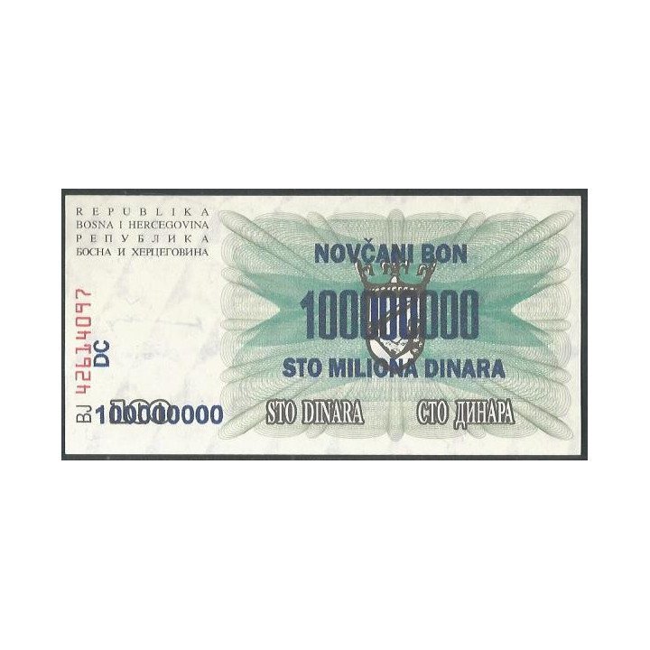 Bosnia & Herzegovina 100.000.000 Dinara 10 Nov 1993 P37