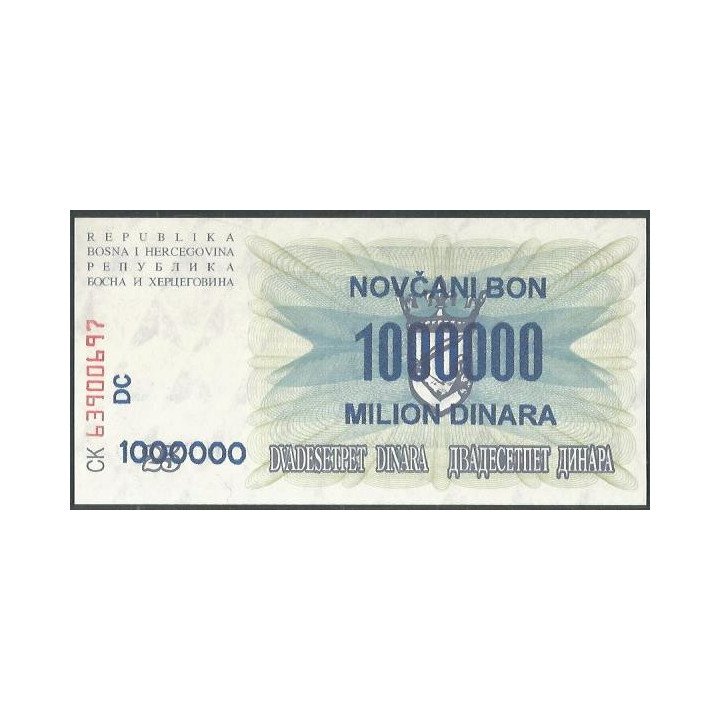 Bosnia & Herzegovina 1.000.000 Dinara 10 Sep 1993 P35b