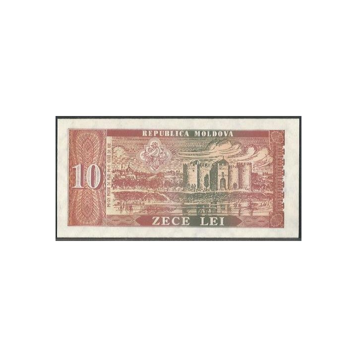 Moldavia 10 Lei 1992 P7 reverso