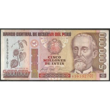 Peru, 5.000.000 Intis 16 Ene 1991 P150a