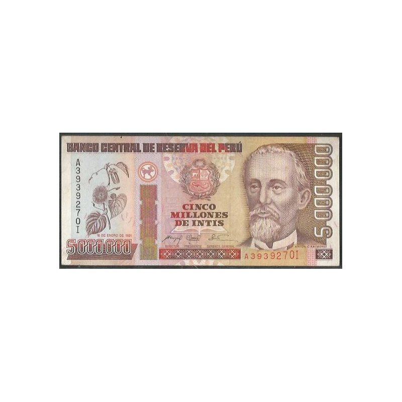 Peru, 5.000.000 Intis 16 Ene 1991 P150a