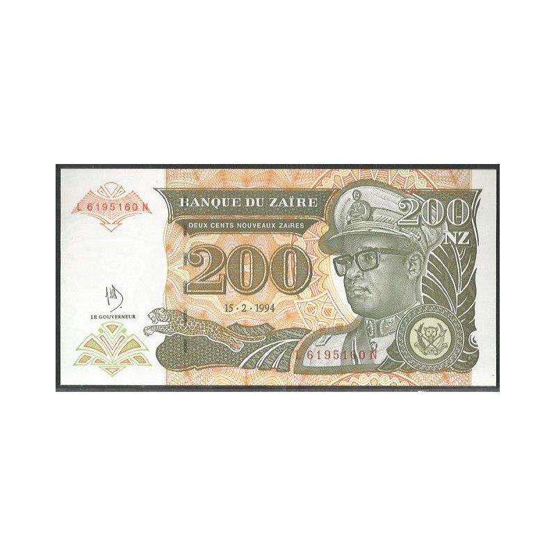 Zaire, 200 Nuevos Zaires 15 Feb 1994 P61a