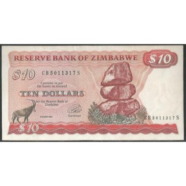 Zimbabwe, 10 Dollars 1994 P3e