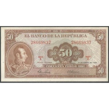 Billete de 50 Pesos 1 Ene 1964 BGW260