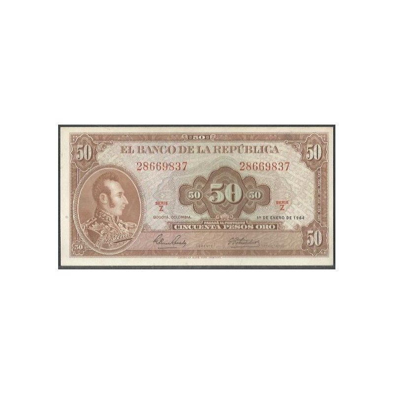 Billete de 50 Pesos 1 Ene 1964 BGW260