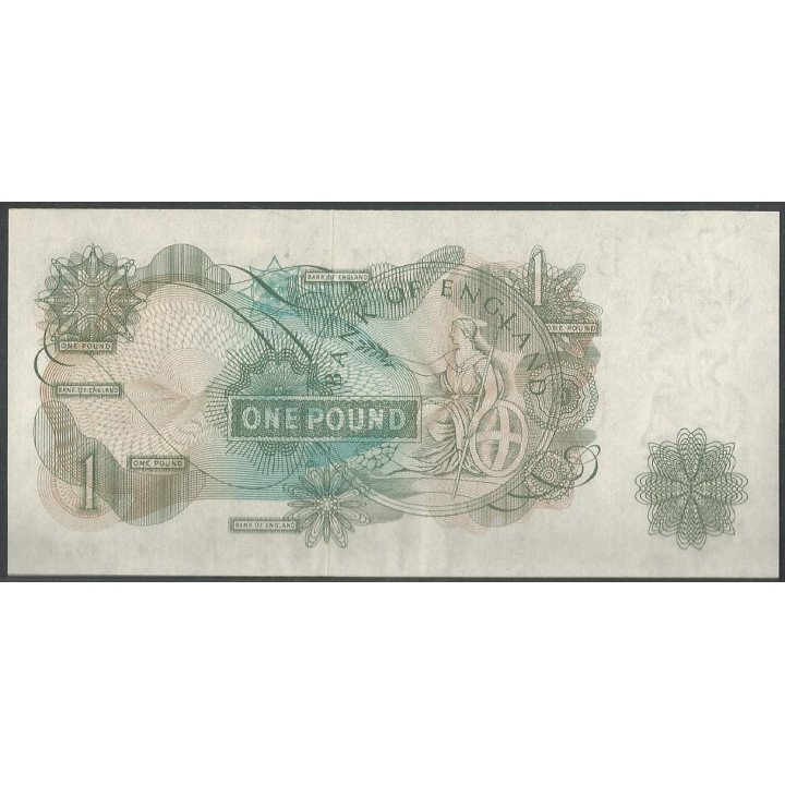 Inglaterra 1 Pound ND1966-70 P374e reverso
