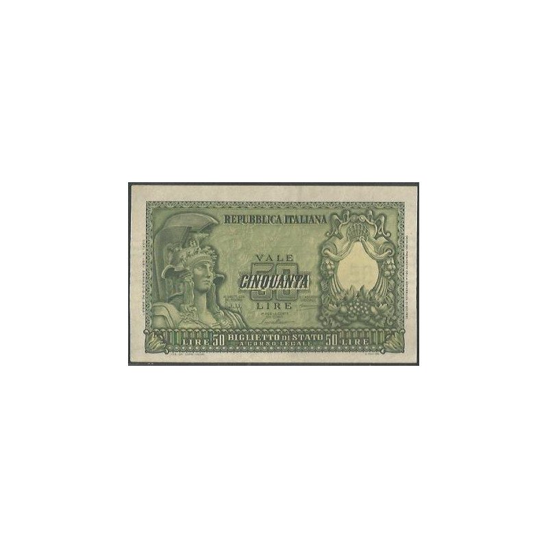 Italia, 50 Liras 31 Dic 1951 P91a
