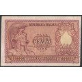 Italia, 100 Liras 31 Dic 1951 P92b