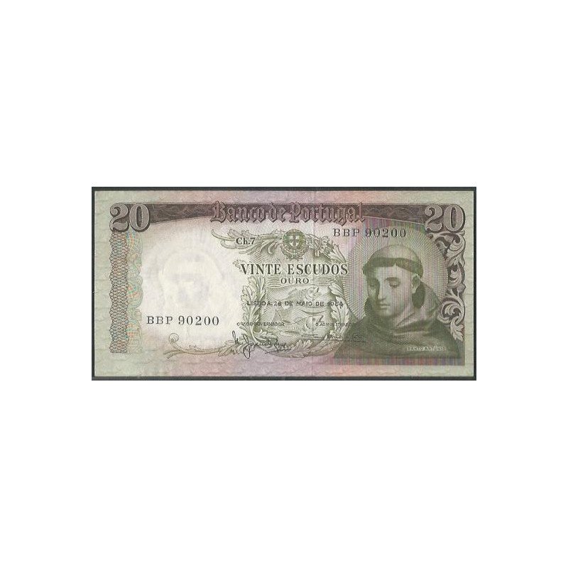 Portugal, 20 Escudos 26 May 1964 P167