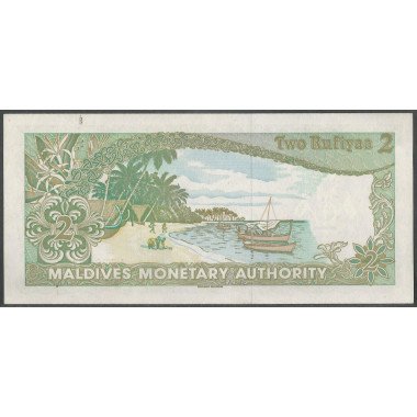 Maldivas, 2 Rufiyas 7 Oct 1983 P9a