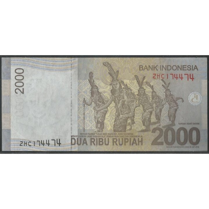 Indonesia 2.000 Rupias 2012 P148d reverso