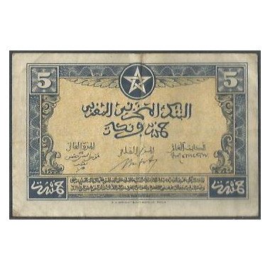 Marruecos, 5 Francs 1 Ago 1943 P24