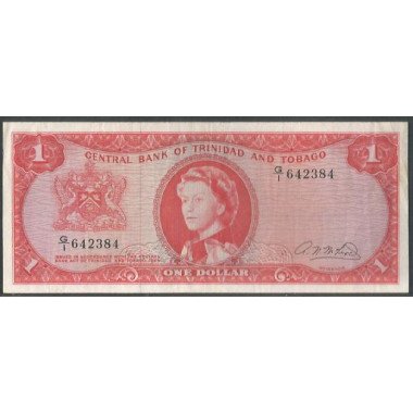 Trinidad y Tobago, 1 Dollar L1964 Firma 2 P26b