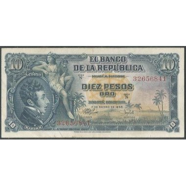 Billete de 10 Pesos 1 ene 1958 BGW174