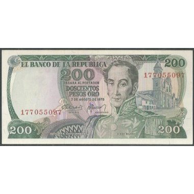 Billete de 200 Pesos 7 Ago 1975 9 Dig BGW342