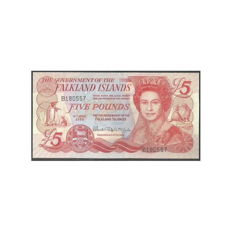 Islas Falkland, 5 Pounds 14 Jun 2005 P17a