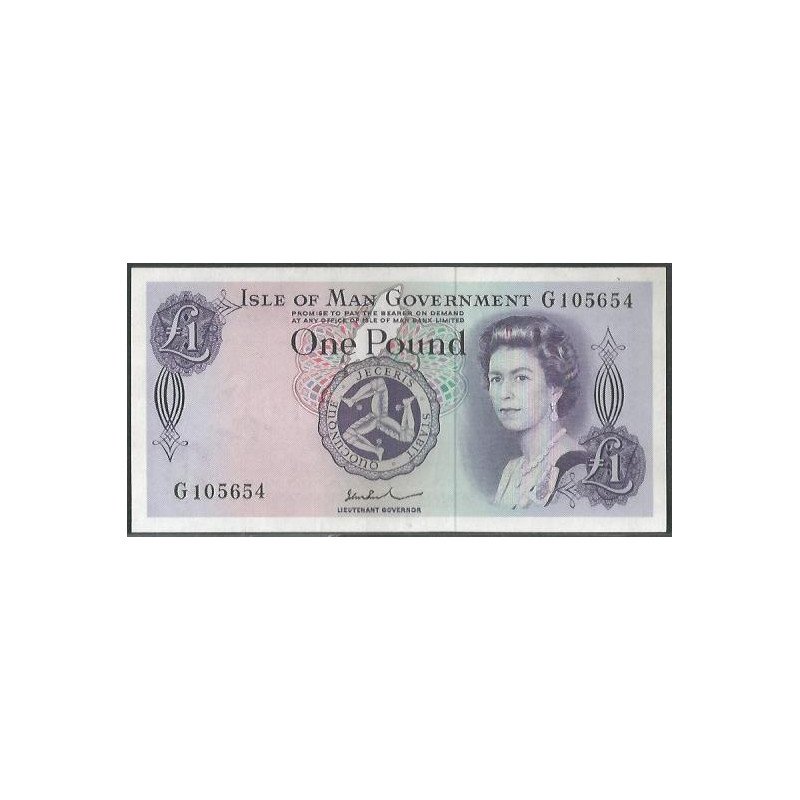 Isla de Man, 1 Pound ND1972 Firma 4 P29d