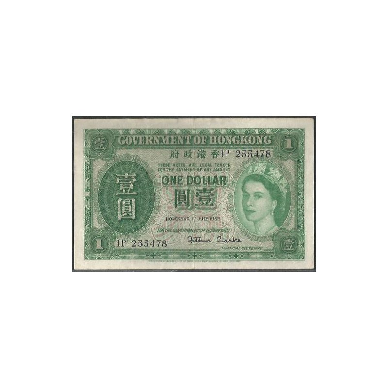 Hong Kong, 1 Dollar 1 Jul 1955 P324Aa