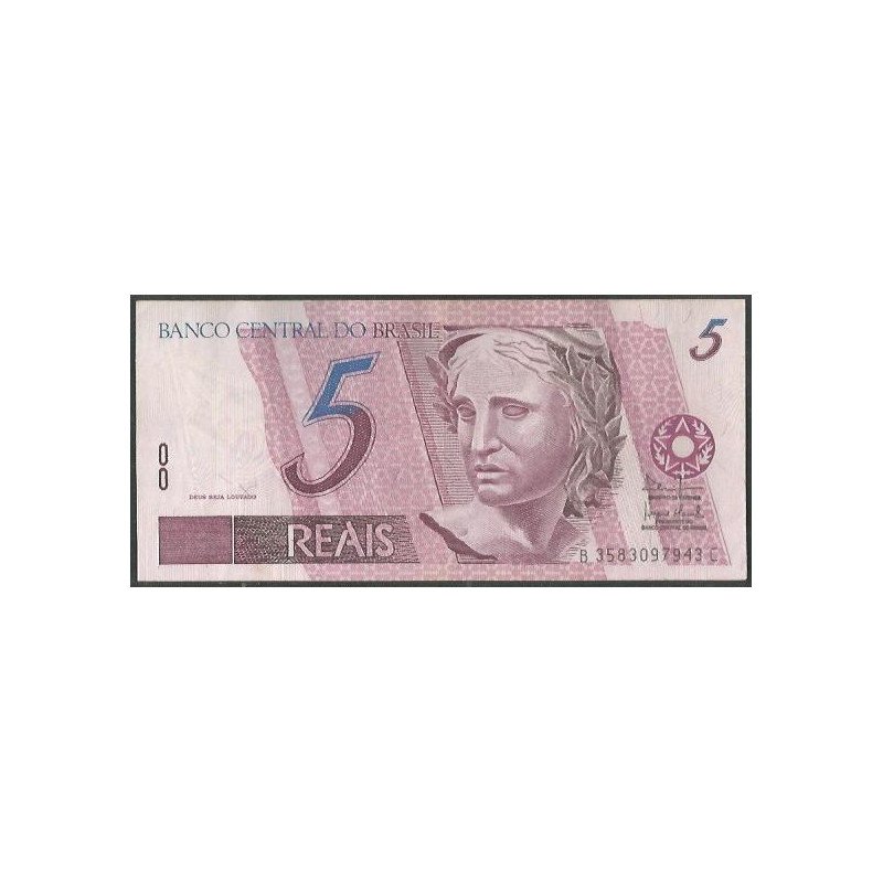 Brasil, 5 Reales ND1997- Firma 40 P244Af