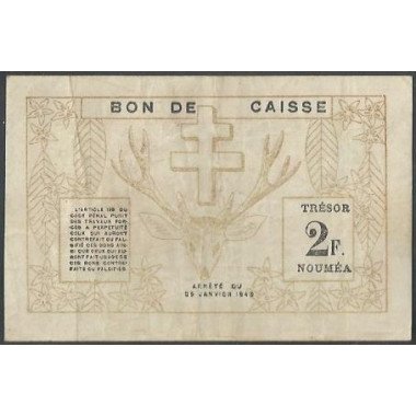 Nueva Caledonia, 2 Francs 29 Mar 1943 P56